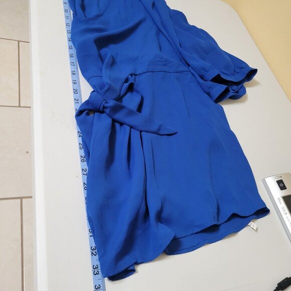 Torrid Womens Blue V-Neck Top W/ Tie Front Size 5 Office Career Executive Formal - Picture 10 of 10